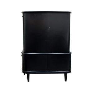 1940S Swedish Ebonised Tall Cabinet in the Style of Designer Axel Larsson