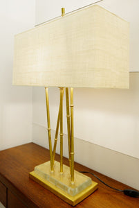 Pair of Metal "Bamboo" Style Lamps