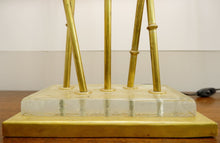 Load image into Gallery viewer, Pair of Metal &quot;Bamboo&quot; Style Lamps
