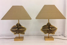 Load image into Gallery viewer, Pair of signed &quot;Maison Charles&quot; Lamps with Lilly Motif
