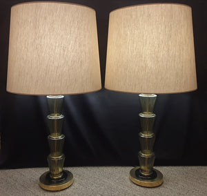 Pair of Murano Glass Lamps Art Deco Style