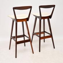 Load image into Gallery viewer, Pair of Danish Rosewood Bar Stools By Henry Rosengren Hansen
