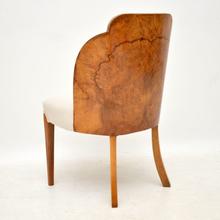 Load image into Gallery viewer, Set of 4 Art Deco Burr Walnut Cloud Back Dining Chairs
