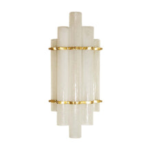 Load image into Gallery viewer, Pair Of Blown Murano Glass Tubes And Brass Wall Lights
